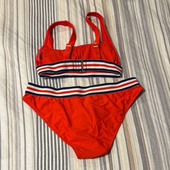 Xhilaration Red Bikini Bottom with Striped Waistband - Picture 4 of 4
